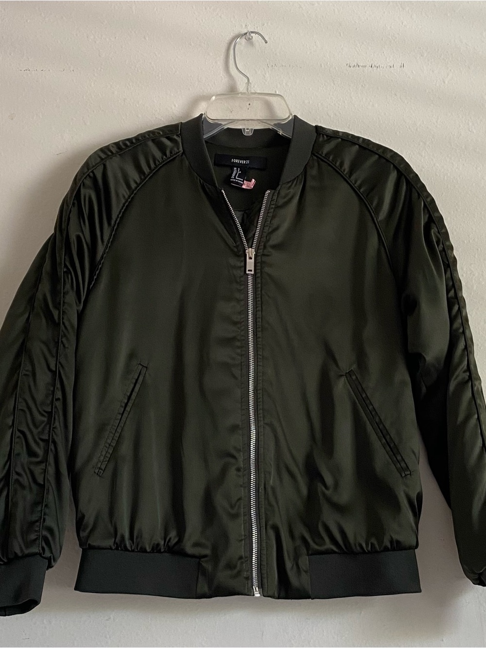 Forever 21 Mens Dark Olive Bomber Jacket